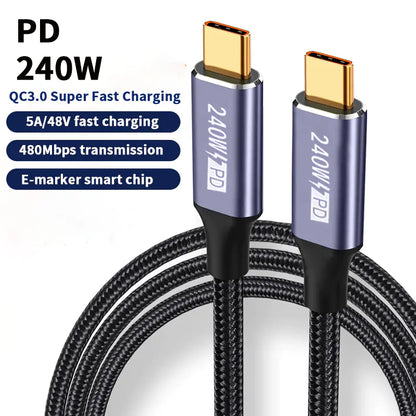 USB C to USB Type C Fast Charging Cable (0.5m to 3m)