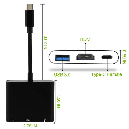 USB 3.1 Type-C to HDMI Adapter Cable with Hub